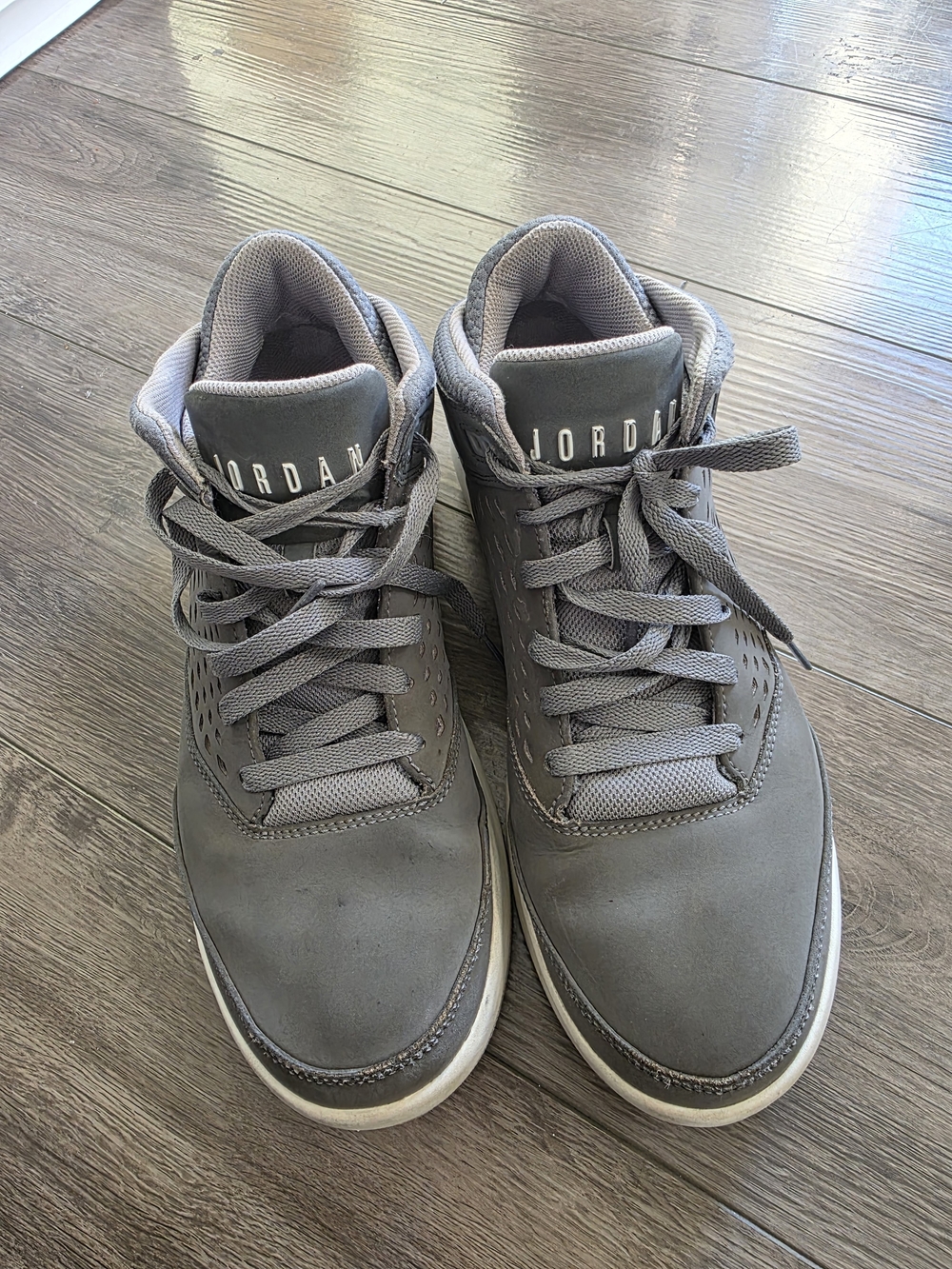 Jordan High Top Sneakers Gray Jumpman Logo Air Cushion Mens US 9